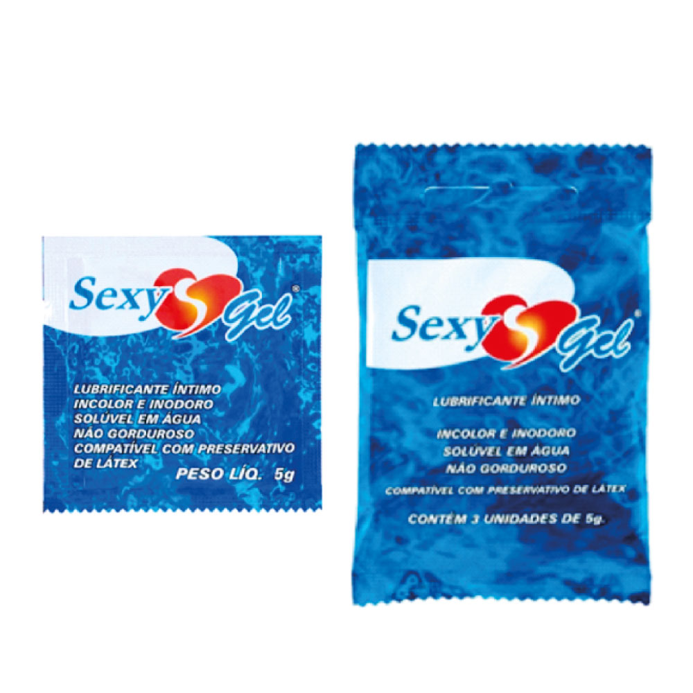 Kit 3 sexy gel lubrificante intímo em sachê 5gr